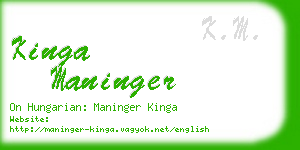 kinga maninger business card